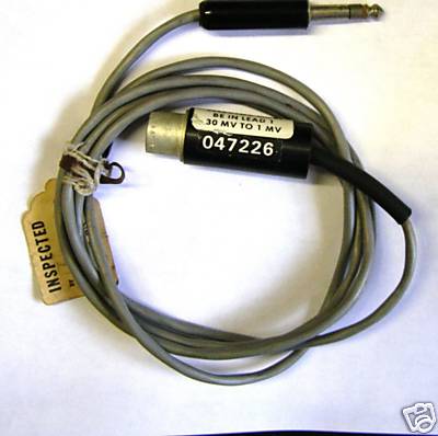 Burdick 047246 DC input cable (1V to 1mV) for patient monitor