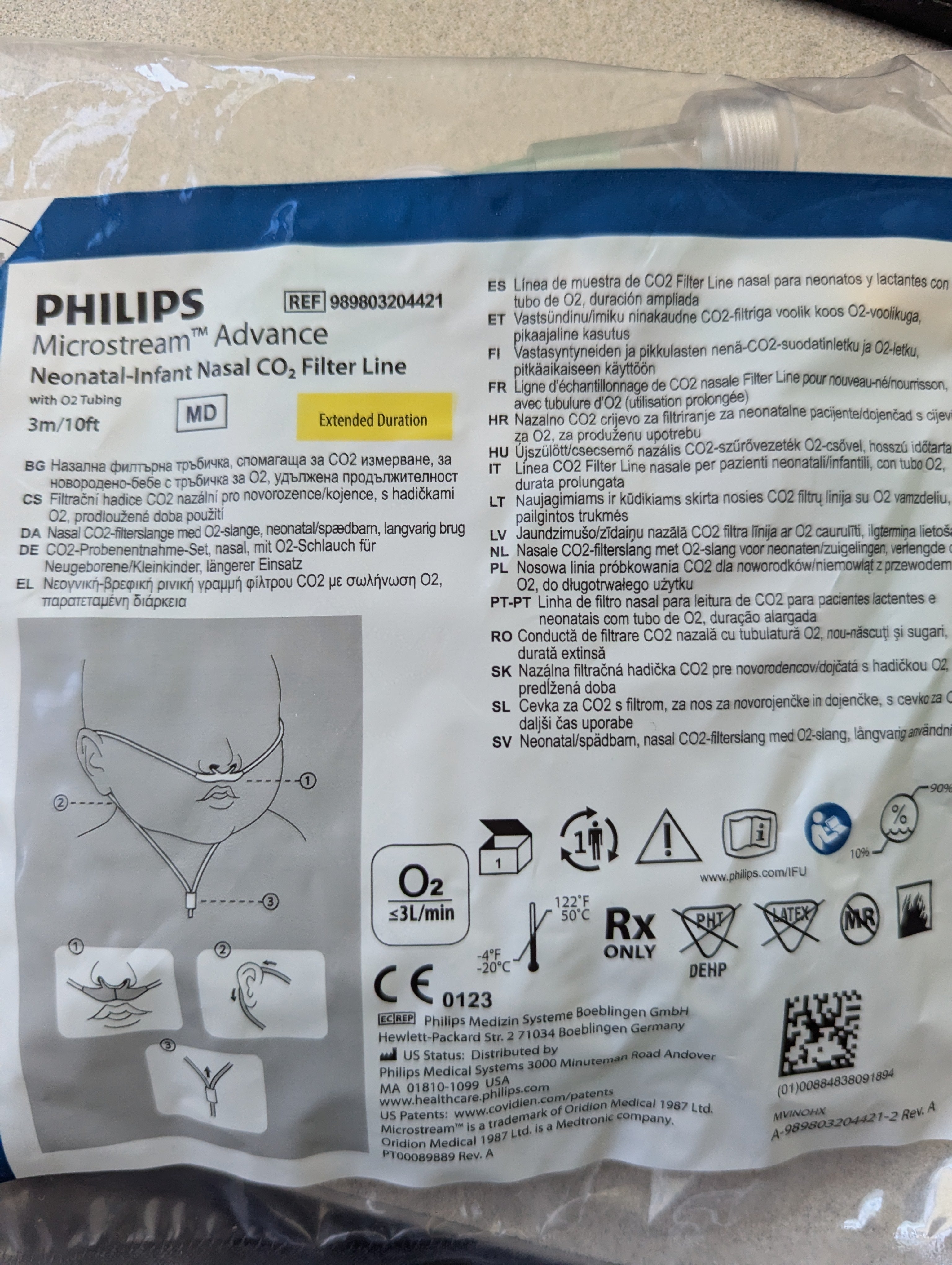 Philips Microstream Advance Neonatal-Infant CO2 filter line