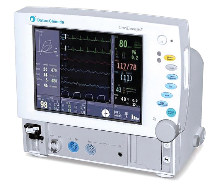 GE Cardiocap 5 Patient Monitor with 5 Agent Gas